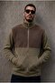 Ozo Men's Chest Plush Detailed Zippered Pocket Seasonal Three Thread Sweat Jacket Fleece