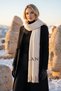 Women's Thick Winter Shawl/Scarf with Piping Detail and Tassels - 2