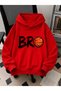 Unisex Kids' Hooded Printed Sweatshirt 3 Thread Threaded Sweatshirt