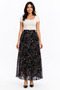Women's Patterned Elastic Waist Lined Long Pleated Chiffon Skirt - Patterned4