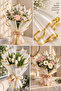 Gold Edged Transparent Flower Bouquet Packaging 57X57 cm Set of 4 Flower Packaging Materials - 3