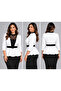 Plus Size, Belted, Stylish Blouse with Lace Details - 4