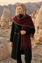 Women's Thick Winter Shawl/Scarf with Piping Detail and Tassels - 2