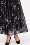 Women's Patterned Elastic Waist Lined Long Pleated Chiffon Skirt - Desen8 - 6