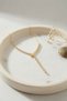 Brass Gold Color Zircon Stone Asymmetrical Bar Model Women's Necklace