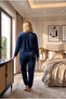 Soft Textured Velvet Fabric Long Sleeve Plus Size Women's Pajama Set 2500 - 5