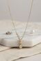 Brass Gold Color Row Zircon Stone Model Women's Necklace