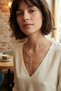 Brass Silver Color Zircon Stone Manifest Model Women's Necklace - 2