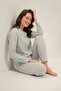 Women'S, 50% Cotton, 50% Modal, Green Striped, Shirt Collar, Pajama Set - 4