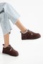 Lolita Brown Suede Fur Inside Double Buckle Platform Thick Sole Daily Boots - 6