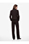 Button Detailed Mandarin Collar Pocketed Striped Blazer Jacket with Metal Accessories - 4