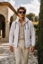 Men's Seasonal Trend Hooded Zippered White Raincoat & Windbreaker - 2