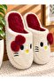 Mi̇mi̇ Model Buckle Towel Women's House Slippers - Warm and Fluffy Slippers with Noise-Free Soles - 2