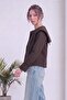 Women's Wide Collar Buttoned Short Trench Coat Black, Brown, Beige, Khaki - 3
