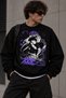 Jujutsu Kaisen Toji Fushiguro Mor Printed Unisex Oversize Black Sweatshirt – Anime Manga Design