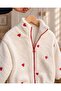 Girl's Cherry Embroidered Winter Plush Coat with 100% Cotton Lining and Zipper, Ages 1-2-3 - 2