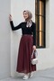 Pocketed, Belted, Lined Cotton Voile Skirt - Plum - 2