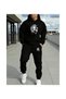 Printed Letter Hooded Top and Jogger Pants Tracksuit Set