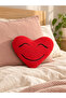 Smiling Face Red Heart Plush Decorative Pillow 25 cm Cute Gift Pillow - 2
