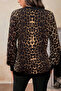 Leopard Elegance! New Season Women's Long Sleeve Button Detail V-Neck Leopard Patterned Blouse - 7