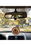Halloween Pumpkin Engrave Decor - Laser Engraved Wood Slice Car Rearview Mirror Hanging Ornament | Spooky Auto Interior Charm & Festive Car Decoration with Red & White Twine - 2