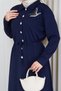 Women's Mercerized Knitwear Dress with Tunnel Waist - 6