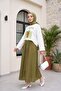Matcha Printed Crew Neck Oversize 2 Thread Combed Cotton Sweatshirt -Ecru - 5