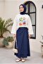 Fruit Printed Crew Neck Oversize 2 Thread Combed Cotton Sweatshirt - Yellow - 4