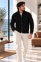 Men's Zippered Stand Collar Thick Knitted Textured Slim Fit Stylish Casual Cardigan - 3