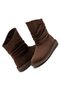 Women's Brown Suede Bellows Boots with Stone Detail, Flat Sole, Comfortable Daily Ankle Boots - 3