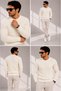 Crew Neck Men's Hair Knit Sport Cut Sweater - 5