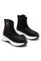 Women's Black Flexible Stretch Socks Comfortable Sole Daily Sports Boots