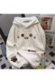 Unisex Gray Streetwear Oversize Hooded Casual Cotton Sweatshirt with Pockets