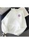 Unisex White Streetwear Oversize Hooded Casual Cotton Sweatshirt with Pockets