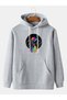 Unisex Gray Oversize Hooded Sweatshirt with Kangaroo Pocket, 3 Thread Raster Hoodie