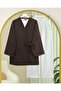 Cross-Tied Cashmere Kimono -Brown