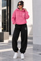 Women's Oversize Hooded Printed Tracksuit Set 2-Piece Hoodie Jogger Bottom Top Set Comfortable Fit Casual Sports Set