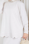 Women's Skirt with Lace Detail Mercerized Knitwear Set - 6