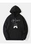 Unisex Black Kangaroo Pocket Thick Fabric Oversize Hooded Sweatshirt Hoodie