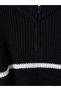 Navy Blue Half-Zip Knit Sweater for Boys - 2