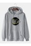 Unisex Gray Loose Fit Hooded Sweatshirt with Inner Pockets, Warm Hoodie