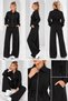Waist-Cinched Zippered Sweet/Plisse Flowy Pants/Dual-Piece Set - 5