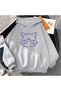 Unisex Gray Low Shoulder Oversize Hooded Casual Sweatshirt with Kangaroo Pocket