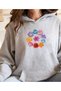 Unisex Gray Oversize Hooded Sweatshirt with Kangaroo Pocket, 3 Thread Raster Hoodie