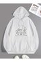 Unisex White Relaxed Fit Hooded Kangaroo Pocket Thick Sweatshirt