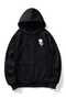 Unisex Black 3 Thread Threaded Oversize Hooded Sweatshirt Basic Comfortable Cut