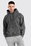 Unisex Anthracite Acid Wash Vintage Hooded Sweatshirt Comfortable Fit Hoodie