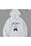 Unisex White Kangaroo Pocket Thick Fabric Oversize Hooded Sweatshirt Hoodie