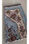 Luxury Chenille Prayer Rug Blue Hajj Umrah Gift - 2