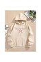 Unisex Beige Hooded Oversize Sweatshirt Comfortable Fit Cotton with Fleece Inside